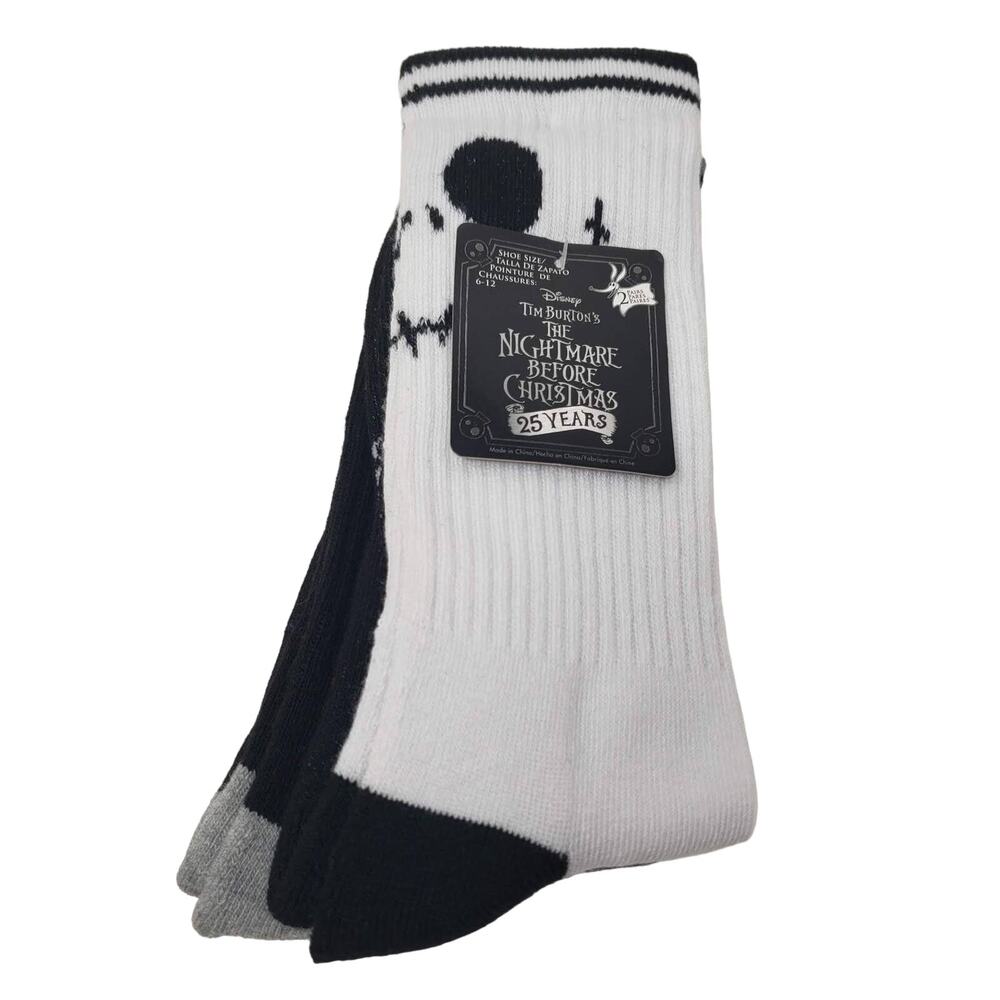 NEW! Nightmare Before Christmas 25 Years Anniversary Socks 2 Pair size 6-12